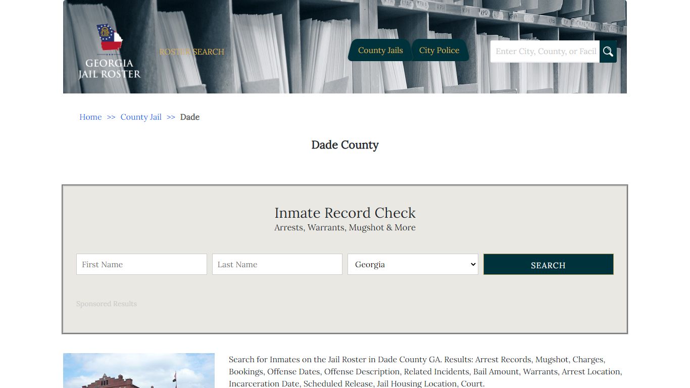 Dade County - Georgia Jail Inmate Search