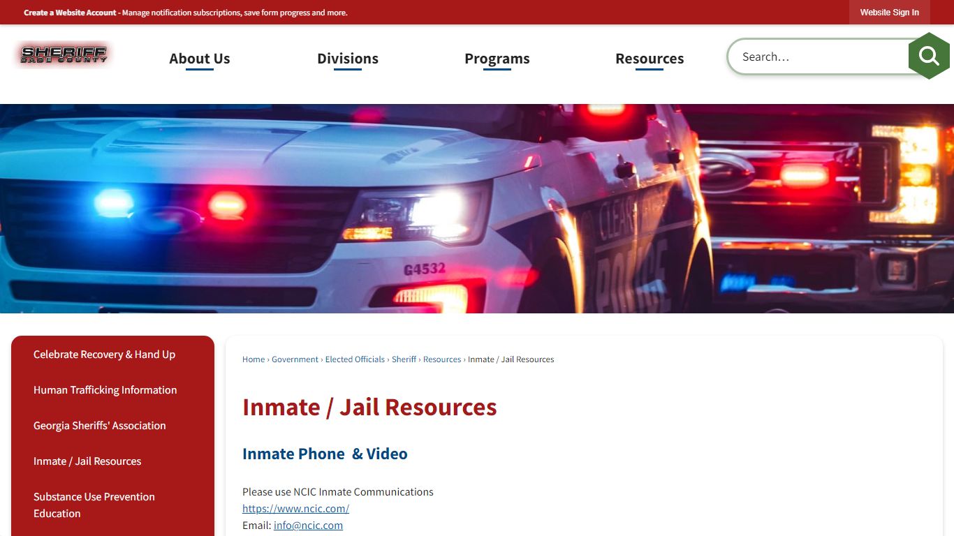 Inmate / Jail Resources | Dade County, GA