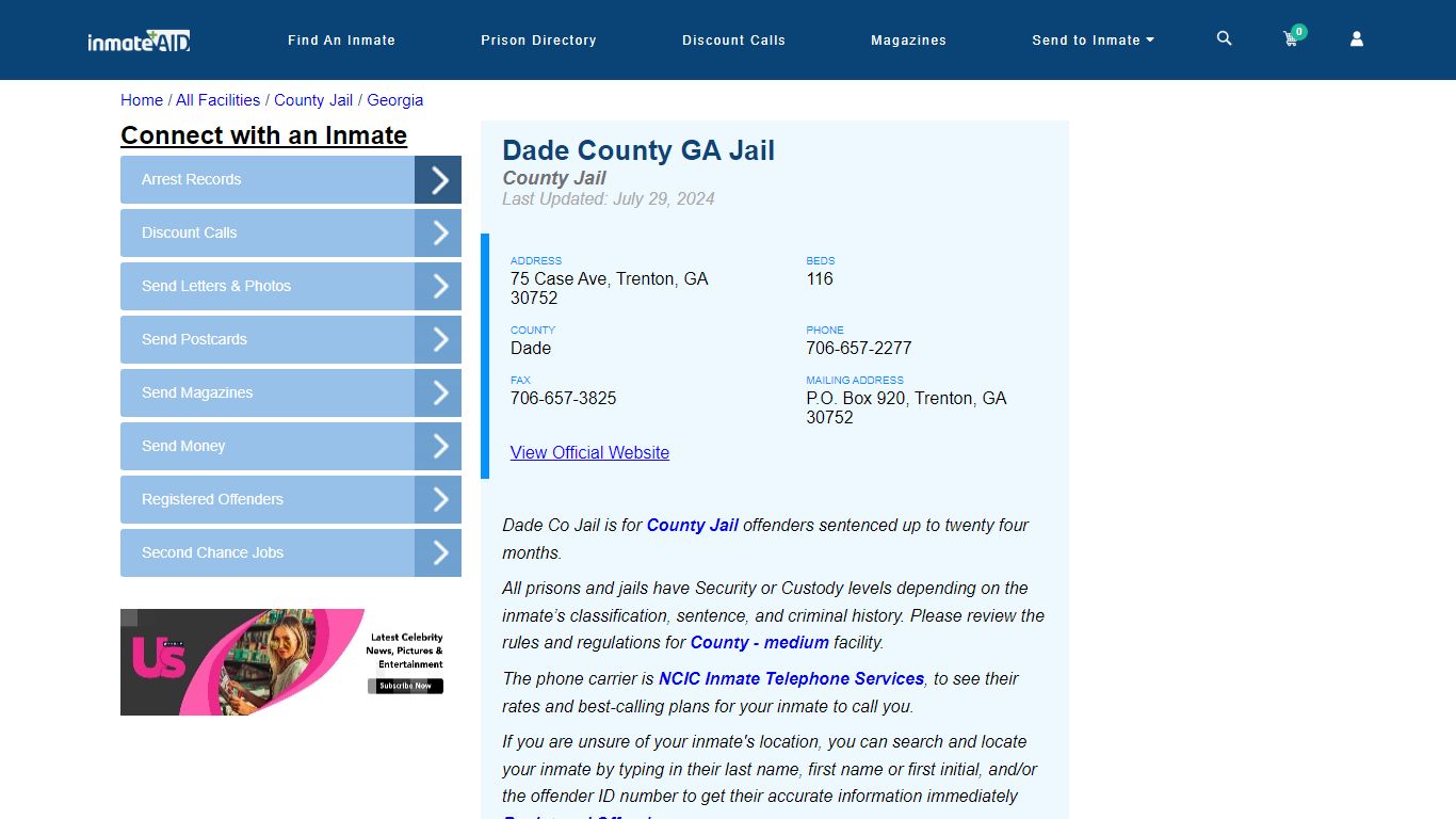 Dade County GA Jail - Inmate Locator